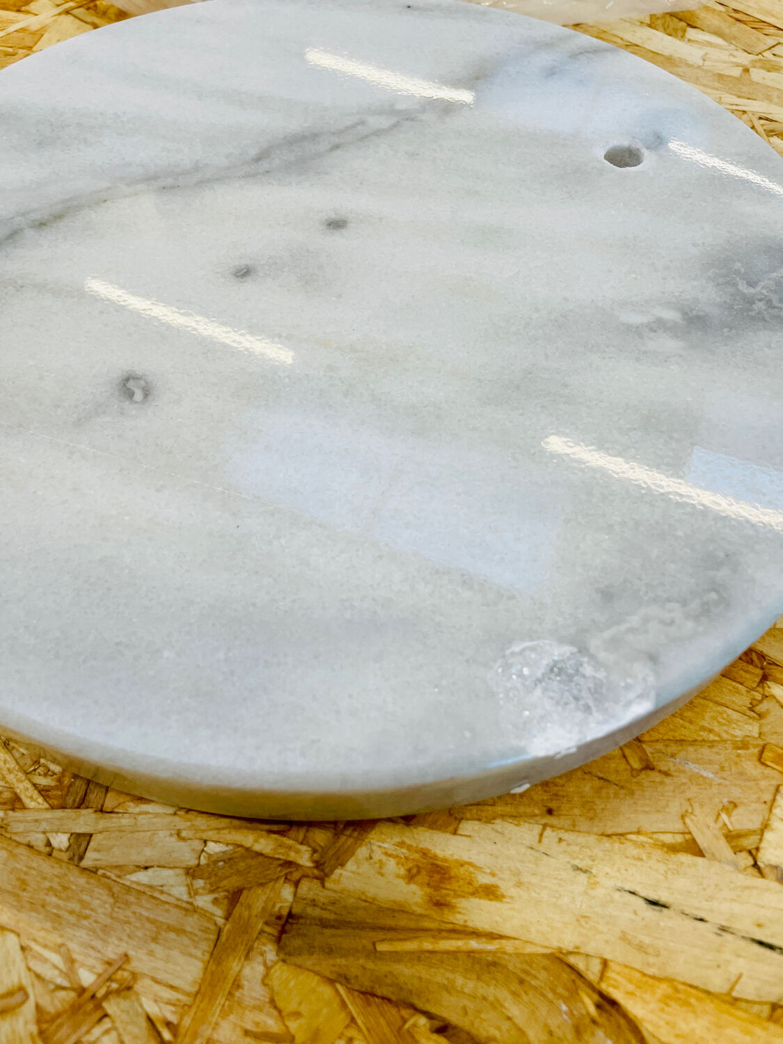 Orange round floor lamp