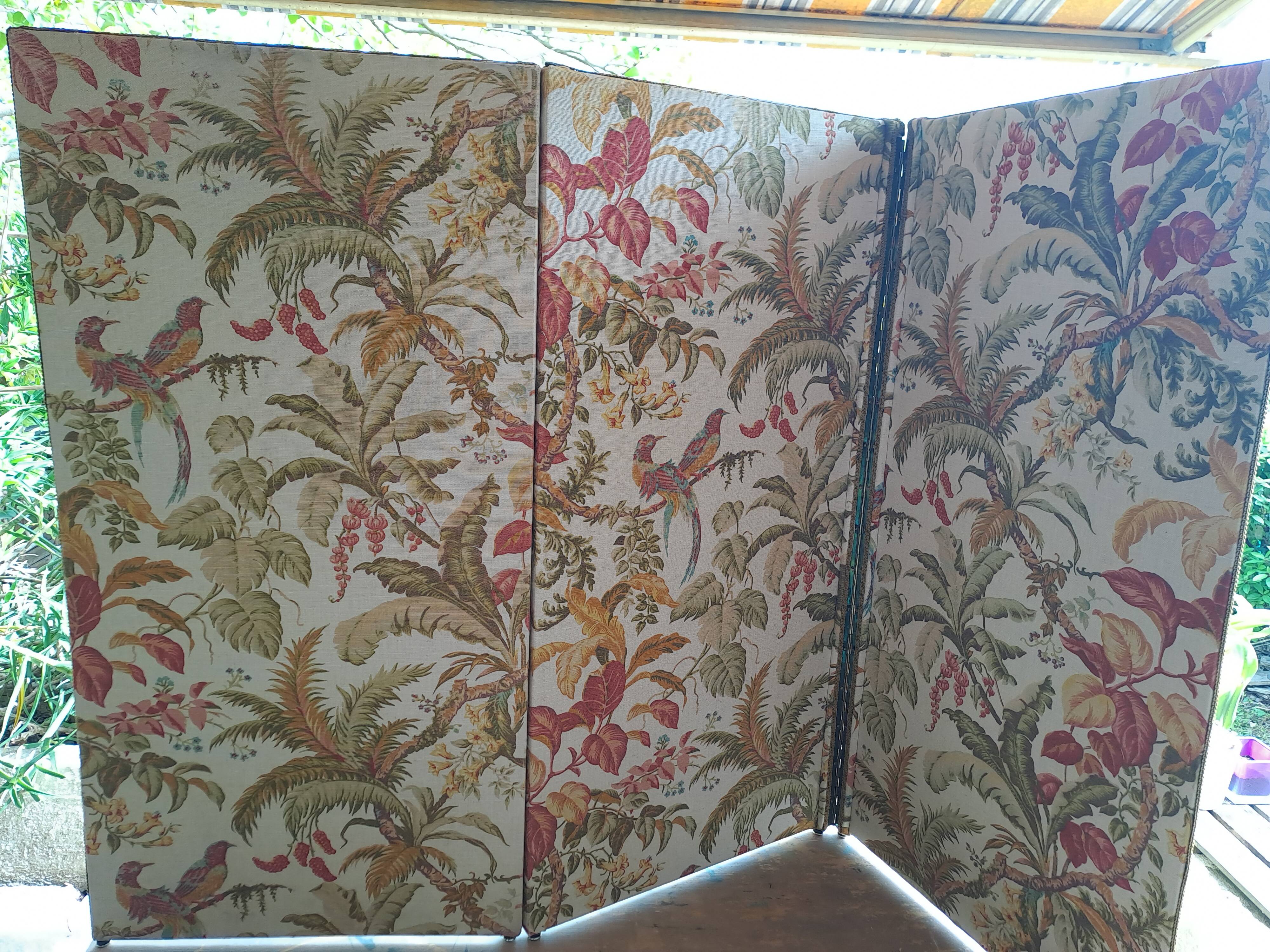 30'S French Tapestry Screen, XX-style classic printed canvas, 3 panels