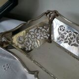 Openwork silver metal basket