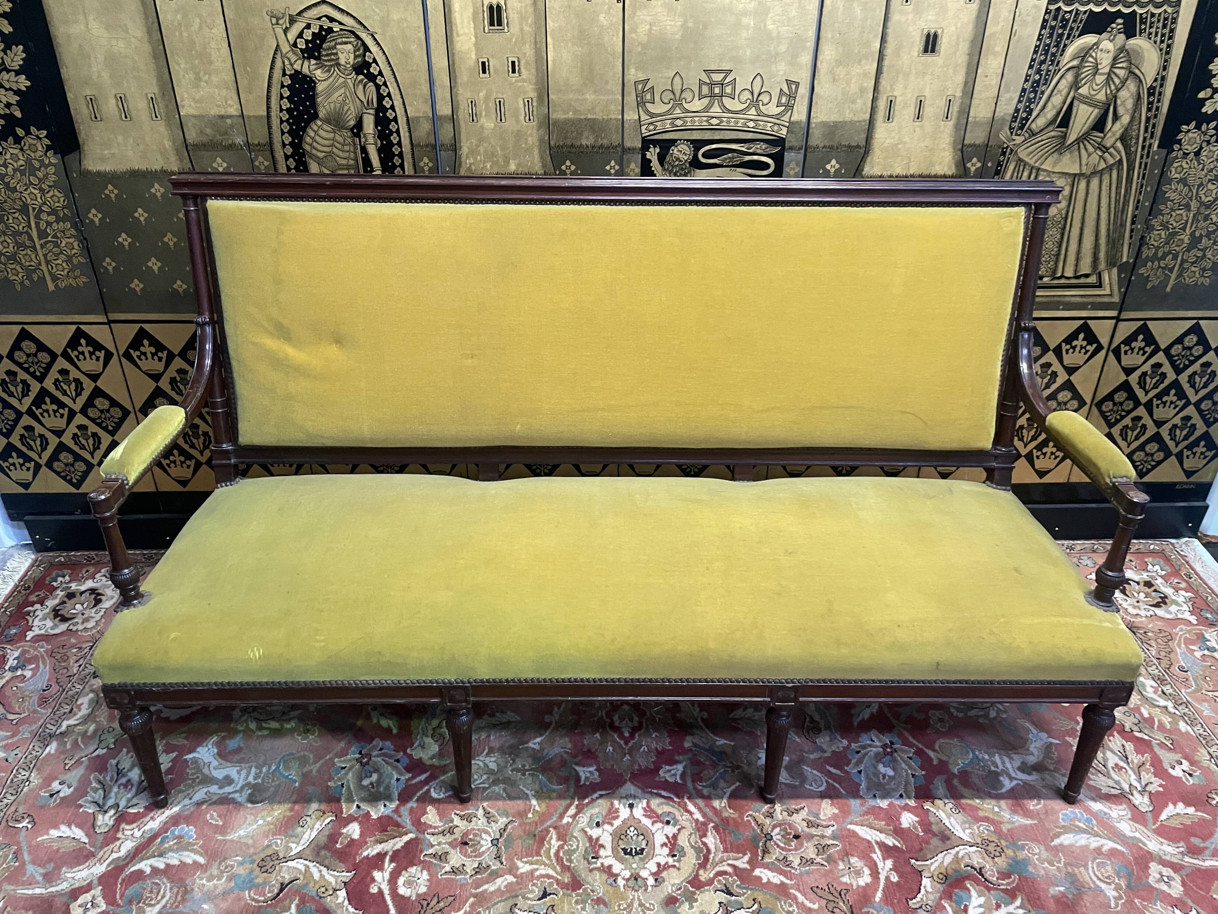 Sofa - Louis XVI period mahogany bench