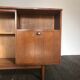 Row / teak, part glass, Mid century Scandinavian buffet