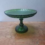 Chiseled glass footed dish