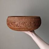 Coupe en bois sculpté fabrication artisanale décoration ethnique tribal