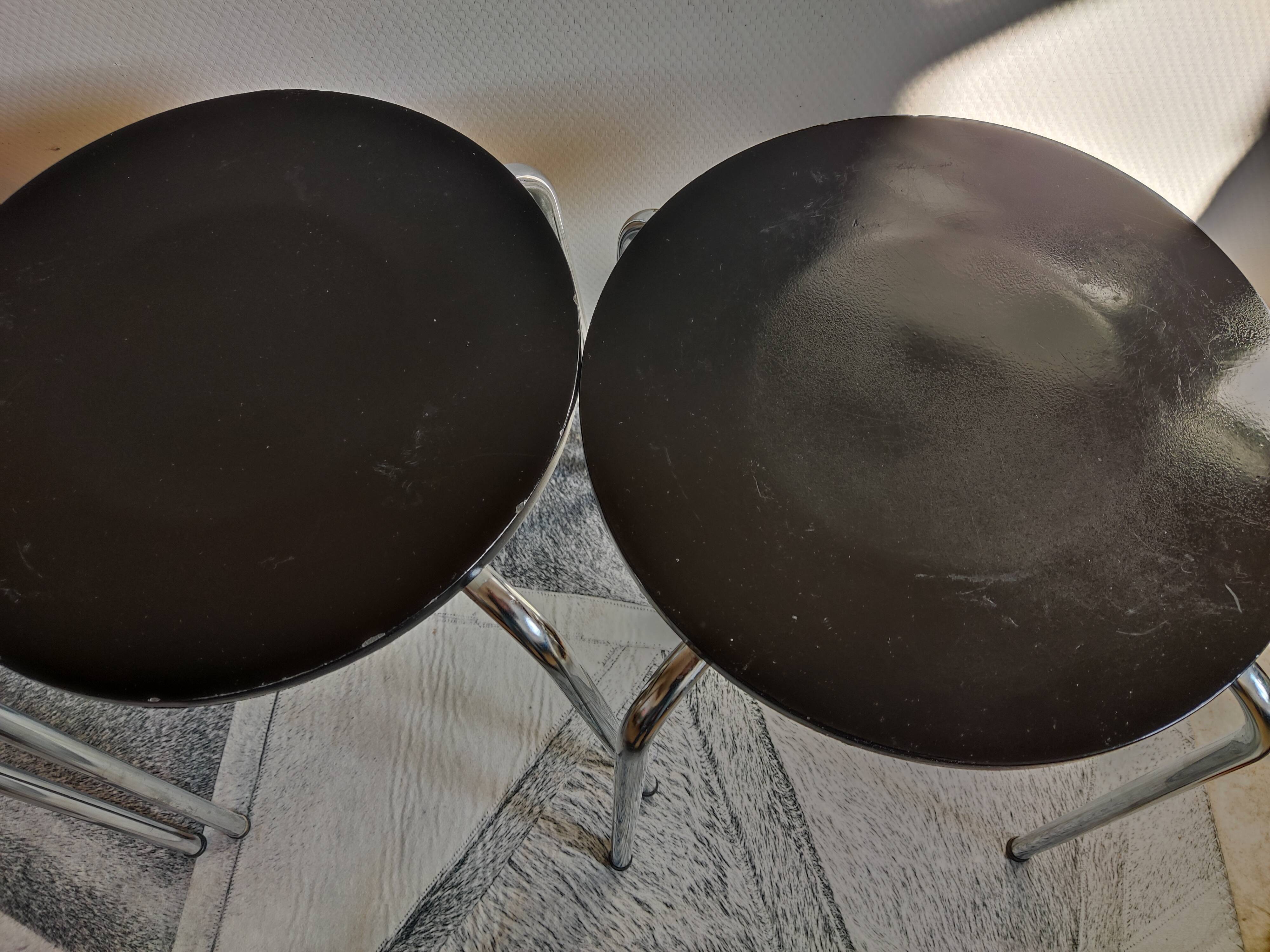 Black stackable stools