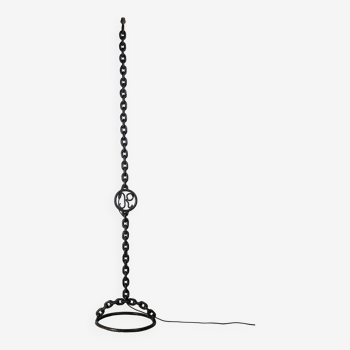 Large brutalist chain lamp from the 1940s