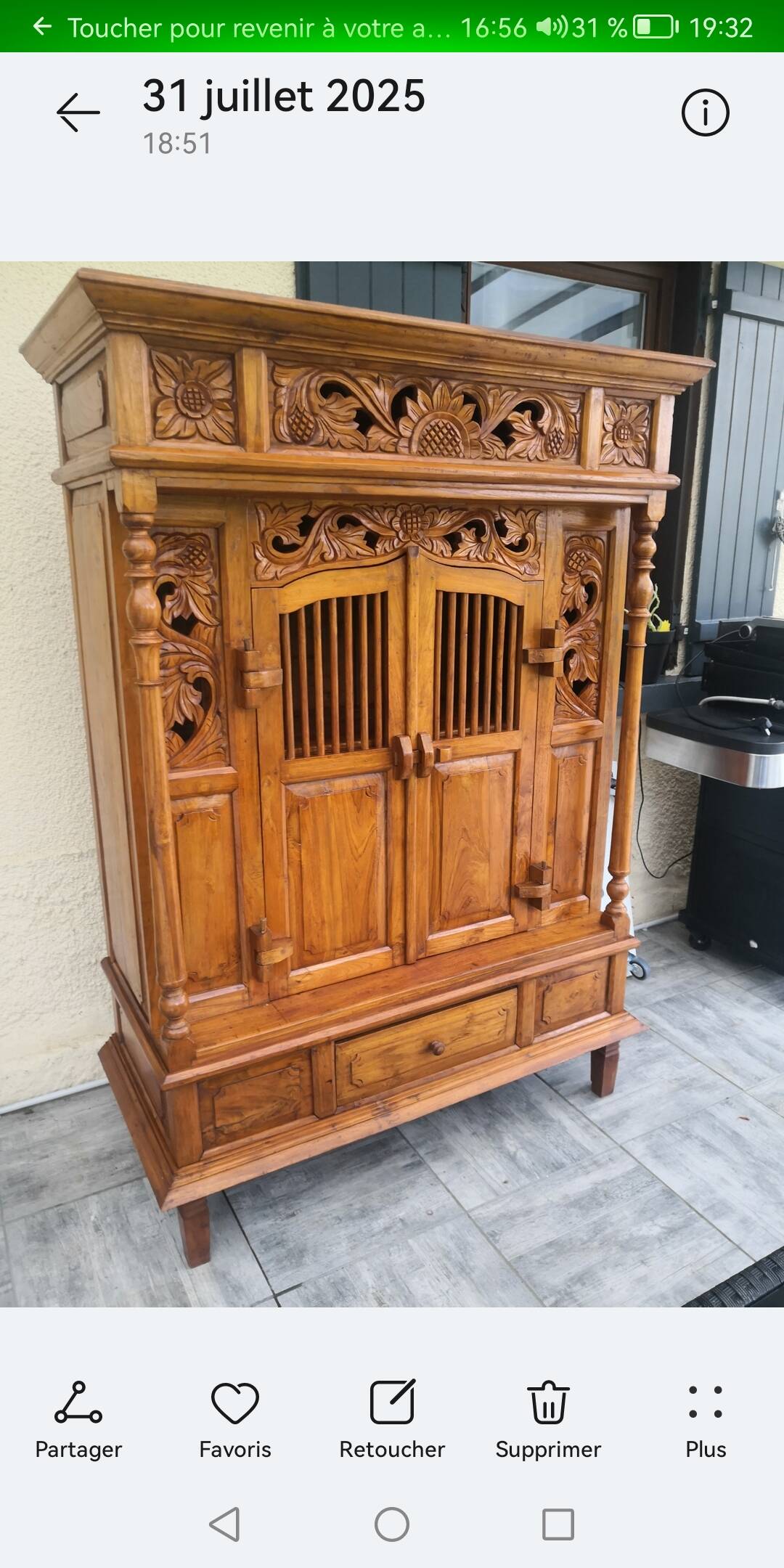 Sideboard, storage unit with 2 doors, 1 drawer, vintage.