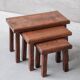 Set of Three Dark Oak Mid-Century Nesting Tables