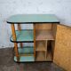 Desserte bar roulant années 50 formica bleu