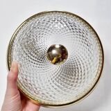 Vintage glass and gold metal globe ceiling light