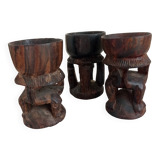 Artisanal wooden egg cups