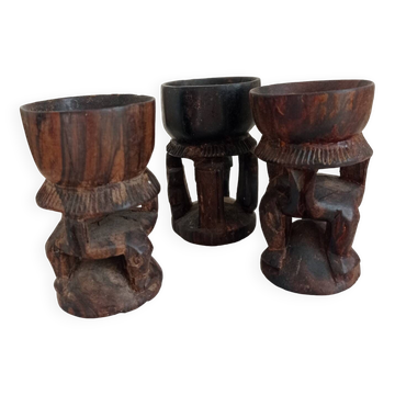 Artisanal wooden egg cups