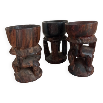 Artisanal wooden egg cups