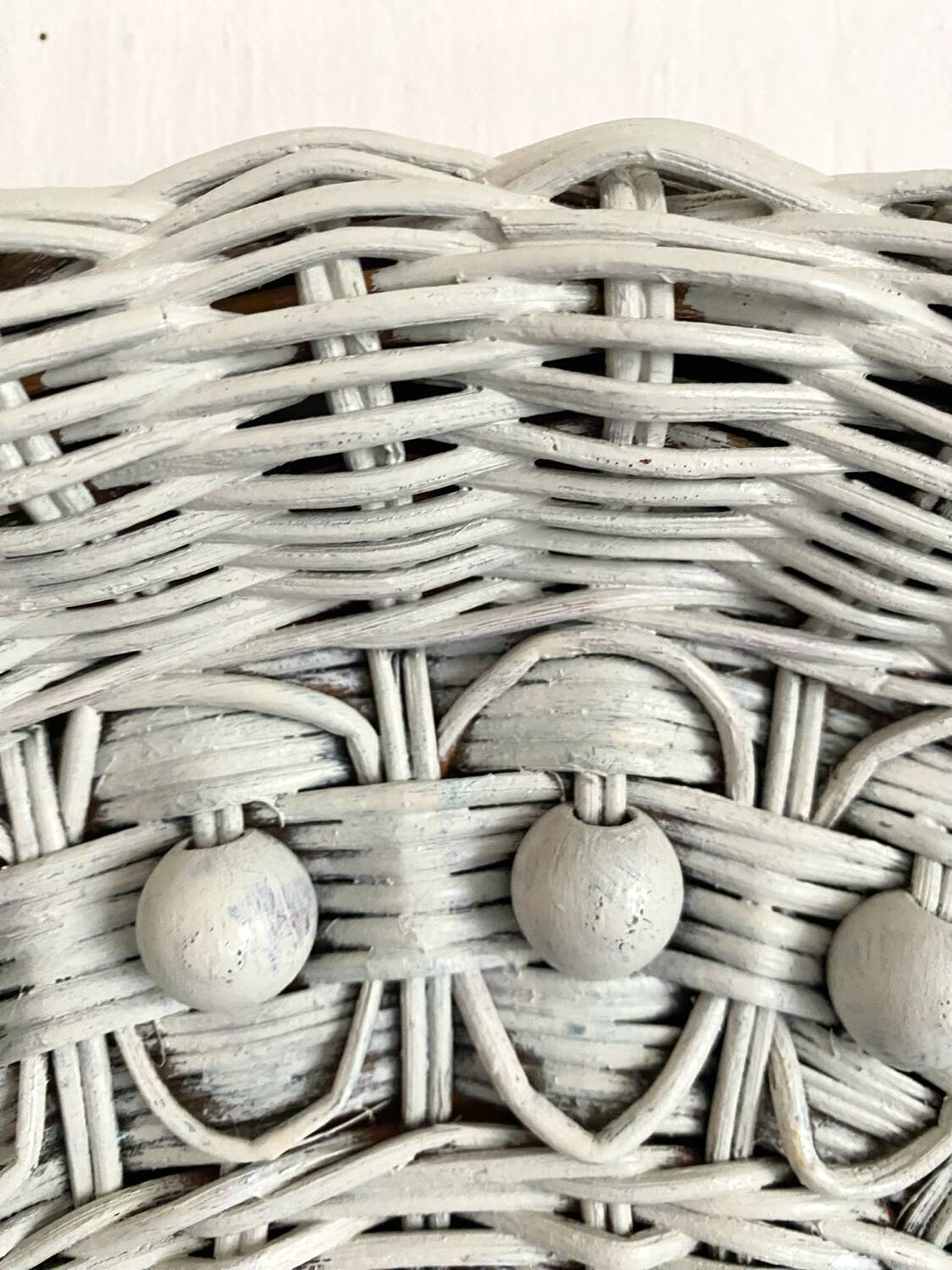 Vintage woven rattan mirror