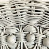 Vintage woven rattan mirror