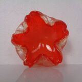 Red & Silver Murano Glass Ashtray by Barovier & Toso, Italy, 1960s