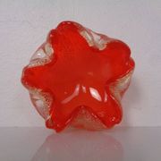 Red & Silver Murano Glass Ashtray by Barovier & Toso, Italy, 1960s