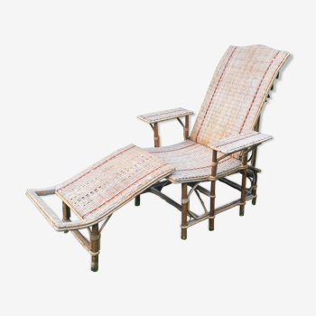 30s long chair in rattan