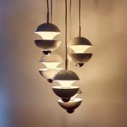 Lustre en cascade de l'ère spatiale par Klaus Hempel pour Kaiser Leuchten, Allemagne, 1972