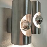 Pair of double wall lamps space age of the 60s/70s