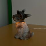 Fox Terrier lamp in vintage porcelain