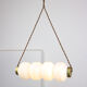 Mid-century opaline & brass pendant lamp