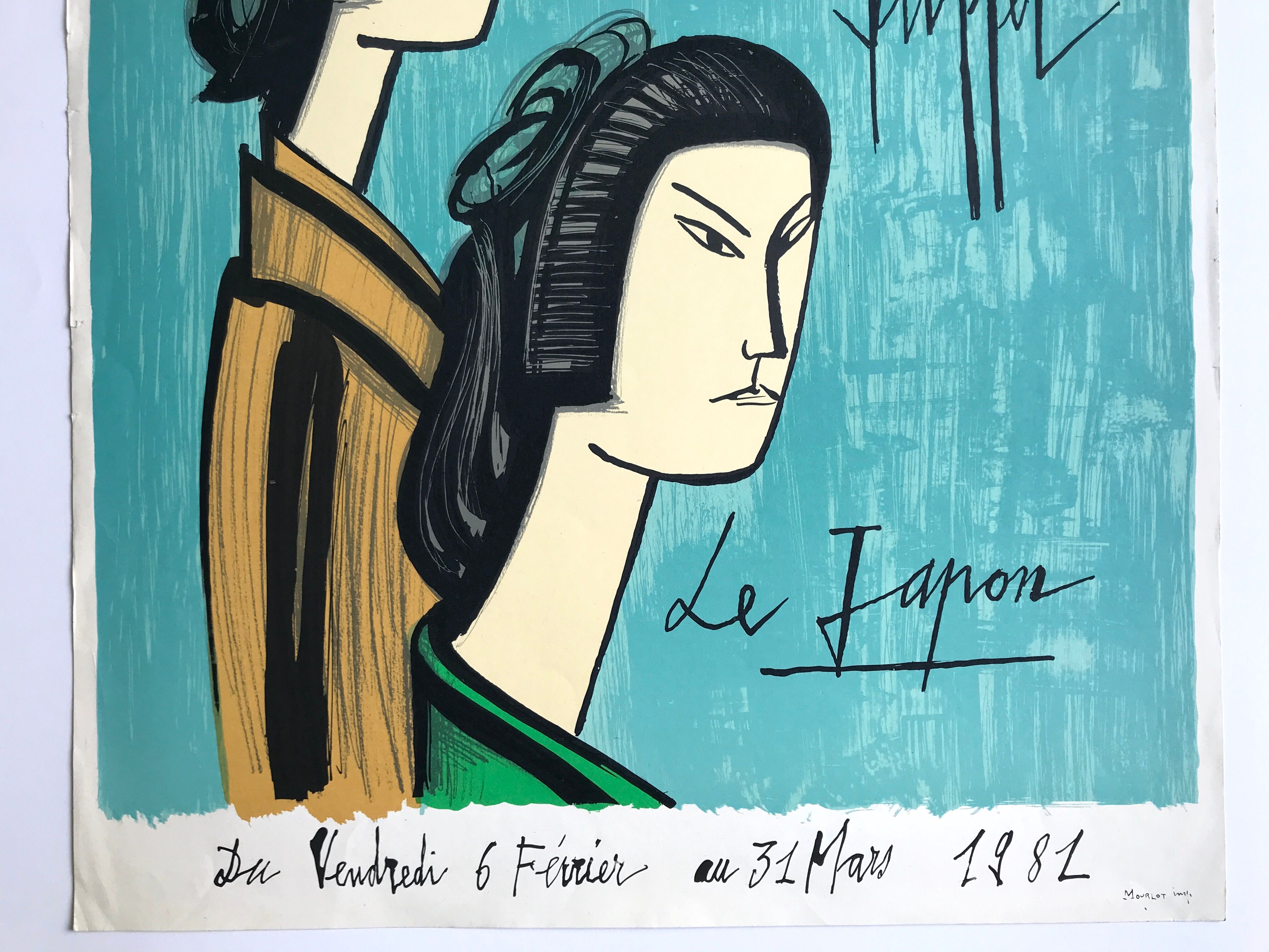 Poster in lithograph by Bernard Buffet, Galerie Maurice Garnier - Le Japon, 1981