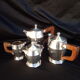 Coffee service, art tea in art deco silver metal