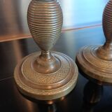 19th century bronze candlesticks