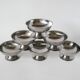 set of 6 large wide foot bowls in stainless steel 1970