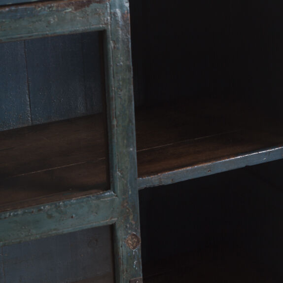 Old wooden cupboard blue