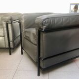 Pair of LC2 Le Corbusier armchairs by Cassina
