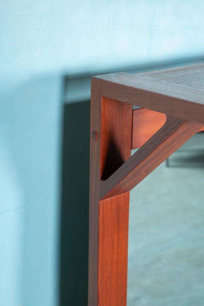 Danish teak mirror with shelf for hats from the 1960s.