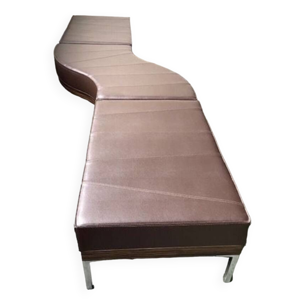 Canapé modulable, Canapé en cuir vintage des années 60, 70