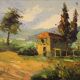 Tableau signé paysage de campagne du XXe siècle