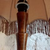 Wooden lamp turned in walnut