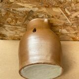 Ancien pichet 5 litres grès marron beige intérieur blanc vintage
