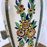 Pair of Boch Frères La Louvière vases, floral decoration signed Charles Catteau