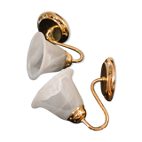 Pair of sconces marbled opaline tulip