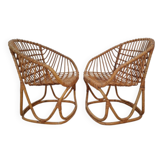 Paire de fauteuils attribués à Tito Agnoli années 1960
