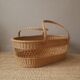 Vintage Moses cradle basket woven wicker handcrafted Scandinavian decoration rattan
