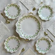 Plat à Gâteau et Assiettes à dessert Limoges | Rubans, Nœuds et Roses