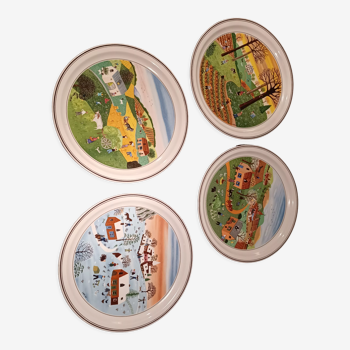 Assiettes decoratives "les quatre saisons" Villeroy & Boch