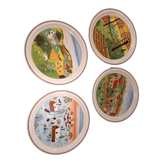 Decorative plates "the four seasons", Villeroy & Boch