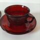 Set of cups and saucers Arcoroc Sierra ruby – 1970s