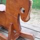 Rocking horse in raw and glazed wood