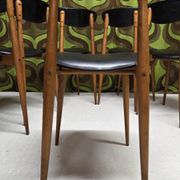 6 Vintage Unicorn Baumann Chairs 1960