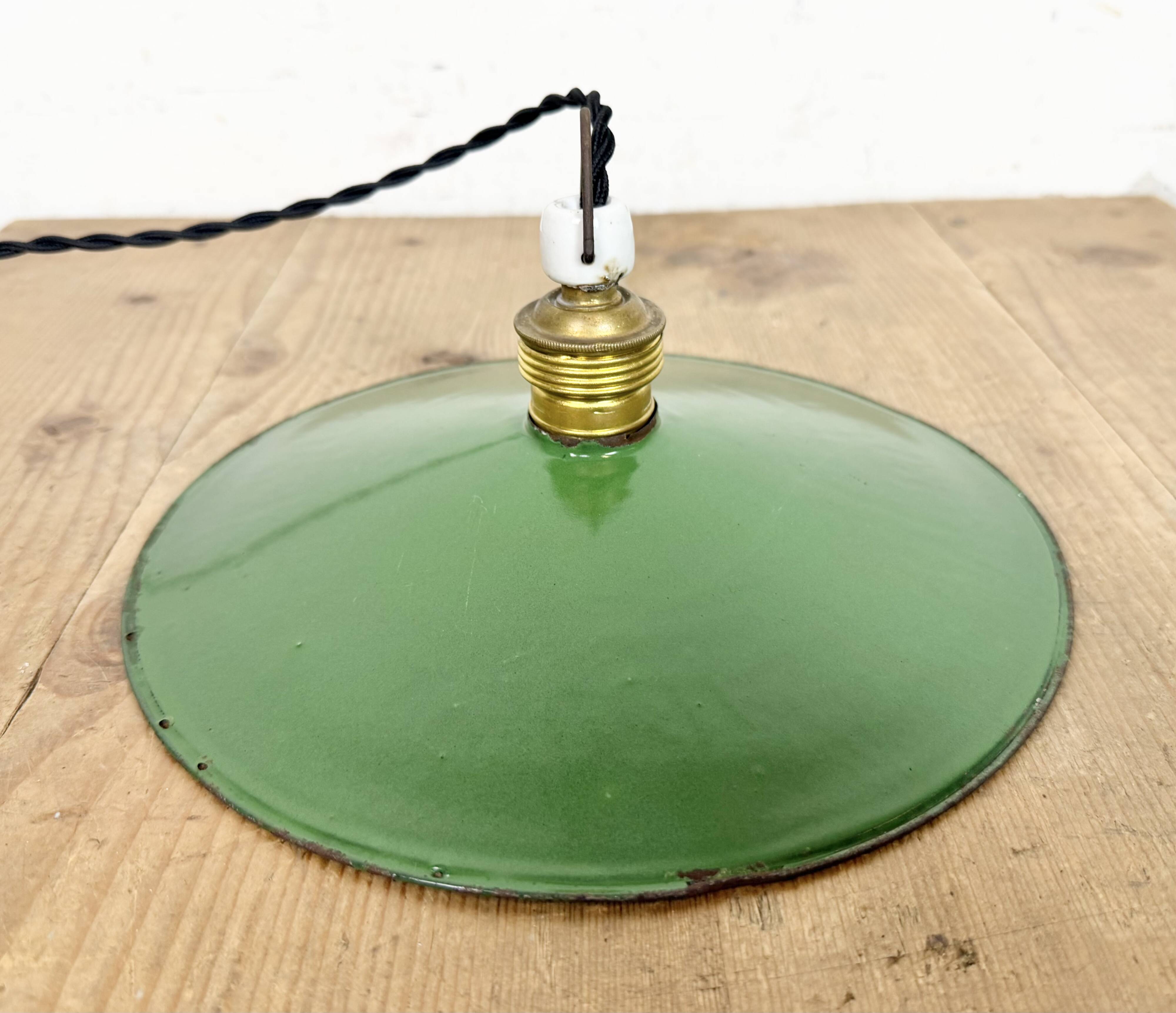 Industrial Green Enamel Light, 1930s