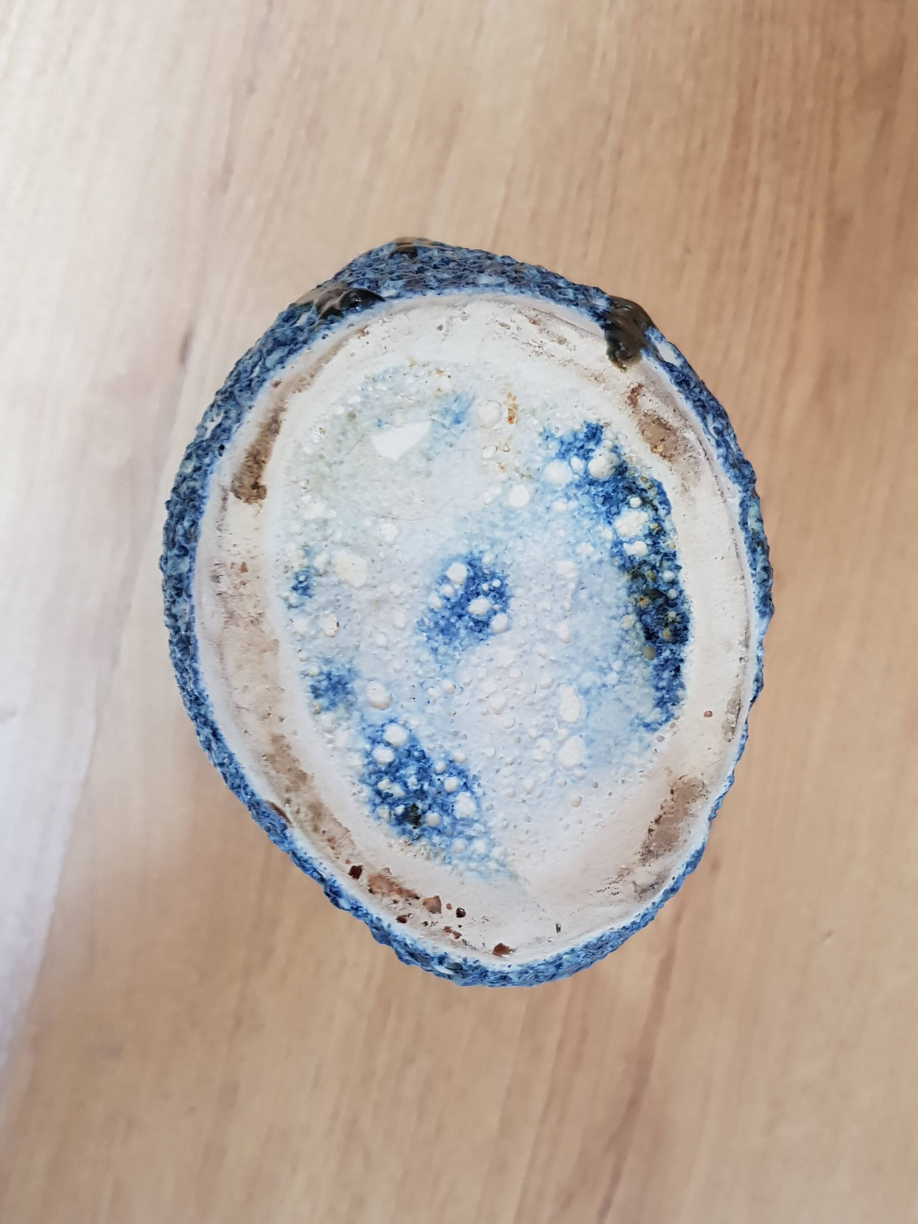 Blue and brown lava vase 1950s-60s