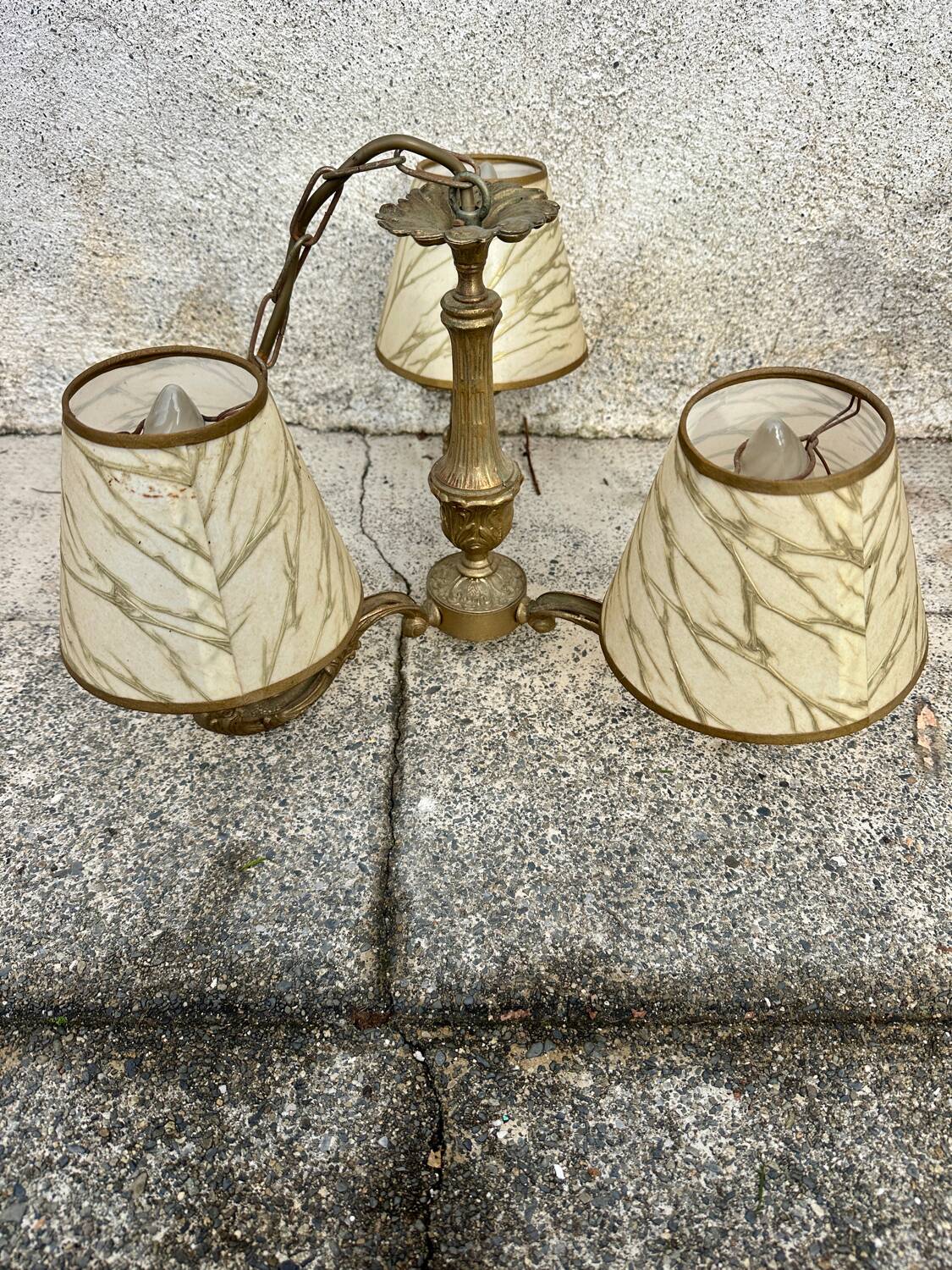 Antique Louis XV style chandelier in gilded bronze