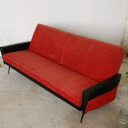 Convertible bench daybed rockabilly red and blakc 50-60s